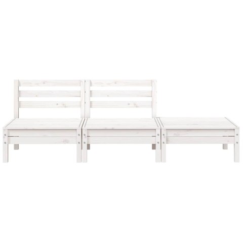 OGRODOWA SOFA 3-OSOBOWA BIAŁA LITE DREWNO SOSNOWE