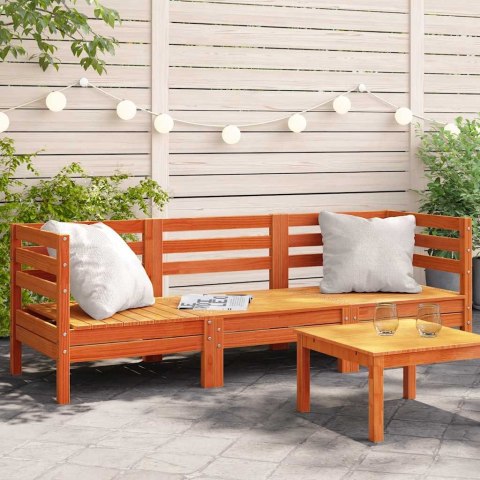 OGRODOWA SOFA 3-OSOBOWA WOSKOWY BRĄZ LITE DREWNO SOSNOWE