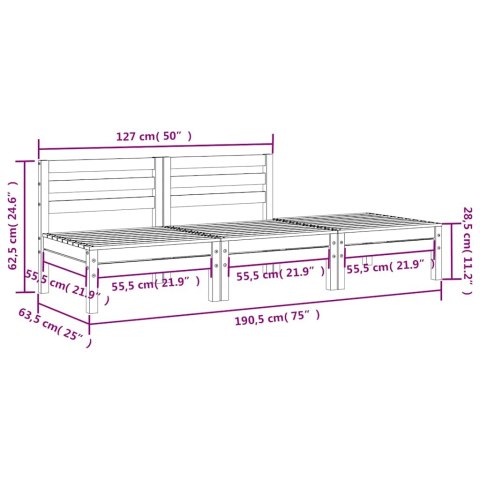 OGRODOWA SOFA 3-OSOBOWA WOSKOWY BRĄZ LITE DREWNO SOSNOWE