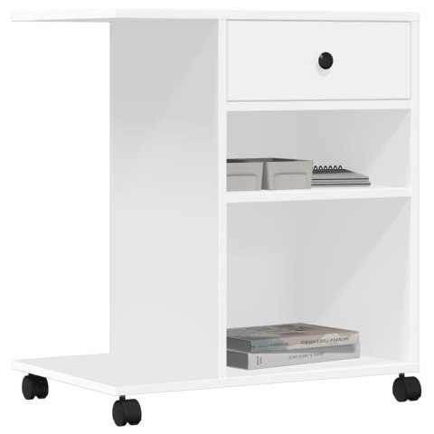 SZAFKA STOJAK REGAŁ POD DRUKARKĘ Z KÓŁKAMI BIAŁA 60X40X68,5CM
