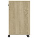 SZAFKA STOJAK REGAŁ POD DRUKARKĘ Z KÓŁKAMI DĄB SONOMA 60X40X68,5CM