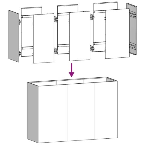 DONICA OGRODOWA BIAŁA 120X40X80CM STAL WALCOWANA NA ZIMNO