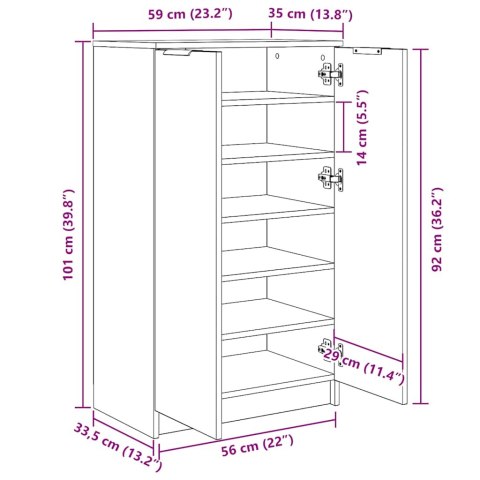 SZAFKA NA BUTY STARE DREWNO 59X35X100,5CM