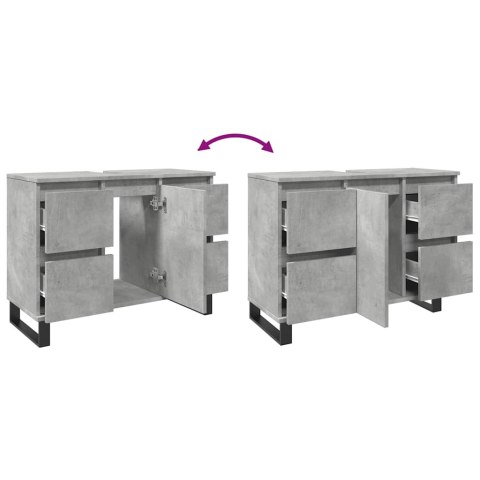 SZAFKA POD UMYWALKĘ ŁAZIENKOWĄ SZAROŚĆ BETONU 80X33X60CM