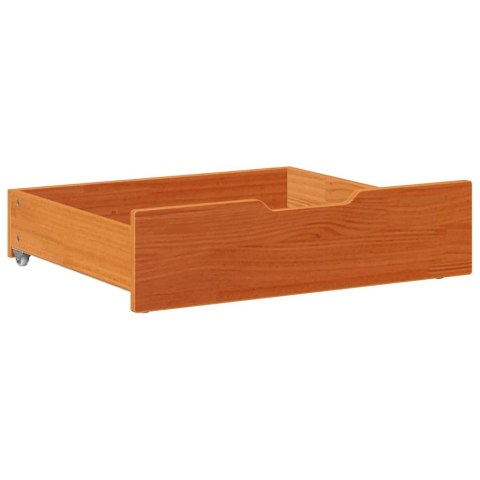 SZUFLADY POD ŁÓŻKO 2 SZT. WOSKOWY BRĄZ 75X55X17CM SOSNA
