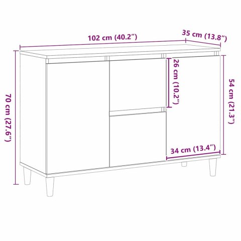 SZAFKA KOMODA CZARNY 102X35X60CM