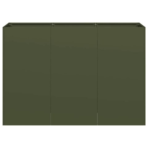 DONICA OGRODOWA OLIWKOWA 120X40X80CM STAL WALCOWANA NA ZIMNO