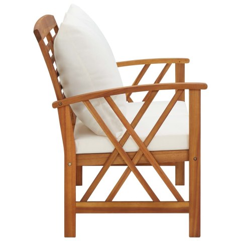 ŁAWKA OGRODOWA Z PODUSZKAMI 119CM LITE DREWNO AKACJOWE