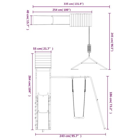 PLAC ZABAW DO OGRODU IMPREGNOWANE DREWNO SOSNOWE