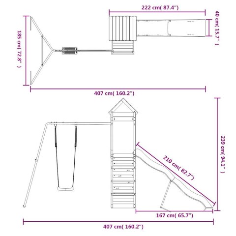 PLAC ZABAW DO OGRODU LITE DREWNO DAGLEZJOWE