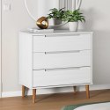KOMODA MOLDE BIAŁA 80X40X80CM LITE DREWNO SOSNOWE