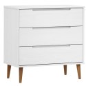 KOMODA MOLDE BIAŁA 80X40X80CM LITE DREWNO SOSNOWE