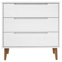 KOMODA MOLDE BIAŁA 80X40X80CM LITE DREWNO SOSNOWE