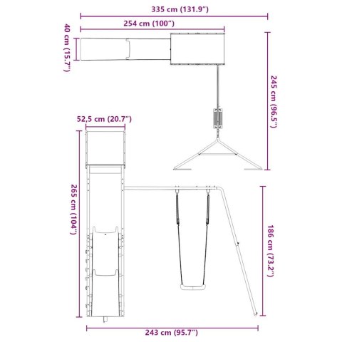 PLAC ZABAW DO OGRODU LITE DREWNO SOSNOWE