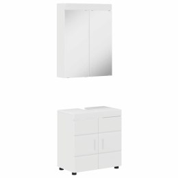 ZESTAW MEBLI ŁAZIENKOWYCH Z PÓŁKĄ TULUM POŁYSK BIAŁY