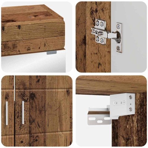 ZESTAW MEBLI ŁAZIENKOWYCH Z PÓŁKĄ Z DRZWIAMI TULUM STARE DREWNO