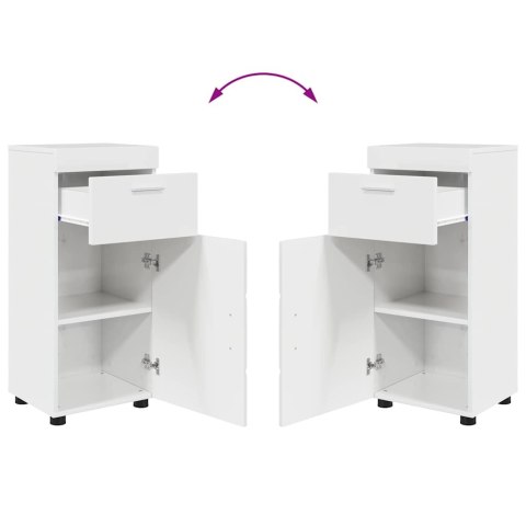 ZESTAW MEBLI ŁAZIENKOWYCH Z SZUFLADĄ TULUM POŁYSK BIAŁY