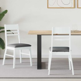 KRZESŁA JADALNE 2 SZT. BIAŁY 43X54X89CM DREWNO GUMOWE