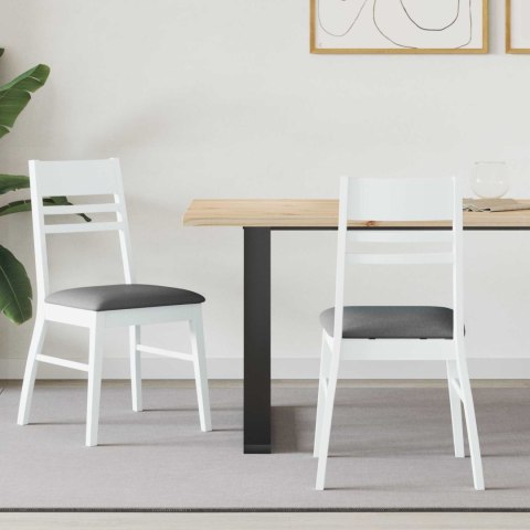 KRZESŁA JADALNE 2 SZT. BIAŁY 43X54X89CM DREWNO GUMOWE