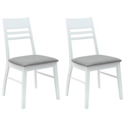 KRZESŁA JADALNE 2 SZT. BIAŁY 43X54X89CM DREWNO GUMOWE