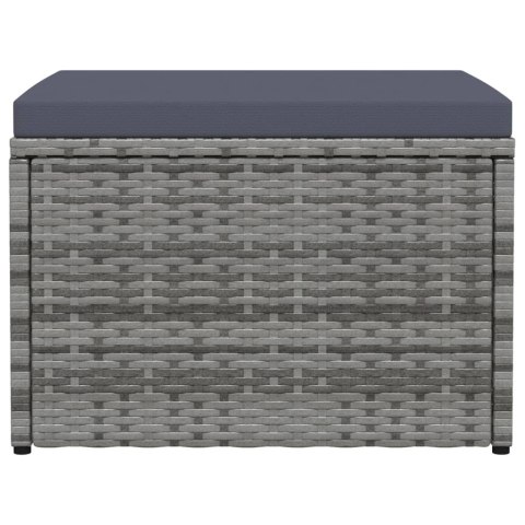 PODNÓŻEK OGRODOWY Z PODUSZKĄ SZARY RATTAN PE