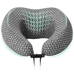 PODUSZKA Z PODUSZKĄ Z REGULACJĄ SZARY 30X28X14CM POLIESTER