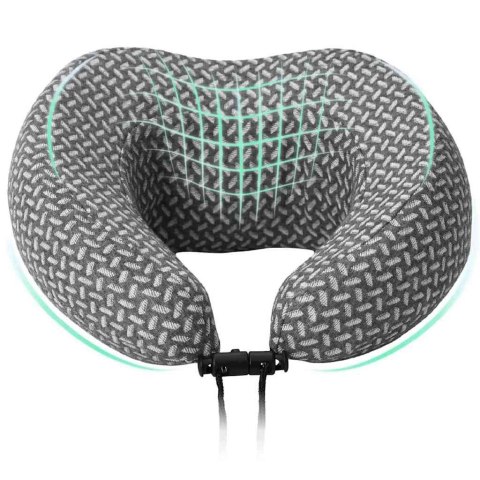 PODUSZKA Z PODUSZKĄ Z REGULACJĄ SZARY 30X28X14CM POLIESTER