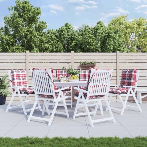 PODUSZKI NA KRZESŁA Z NISKIM OPARCIEM 6 SZT. W CZERWONĄ KRATĘ