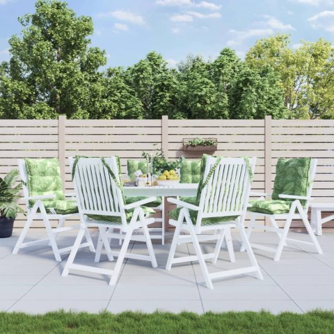 PODUSZKI NA KRZESŁA Z NISKIM OPARCIEM 6 SZT. WZÓR W LIŚCIE