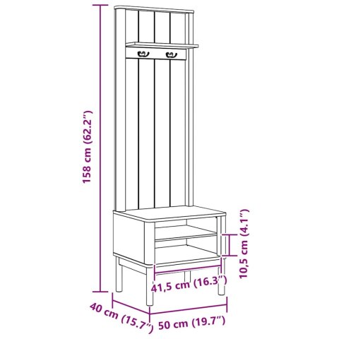 SZAFKA DO KORYTARZA Z PÓŁKĄ FLORO BIAŁY 50X40X158CM