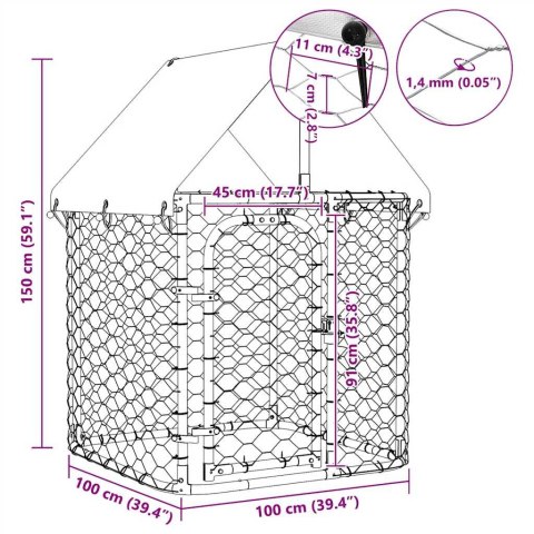 KOJEC DLA PSA Z ZADASZENIEM 100X100X150CM