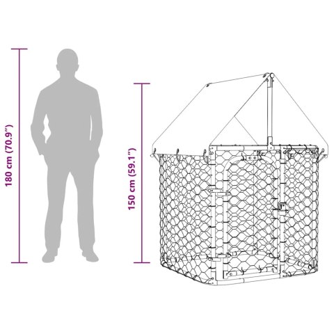KOJEC DLA PSA Z ZADASZENIEM 100X100X150CM