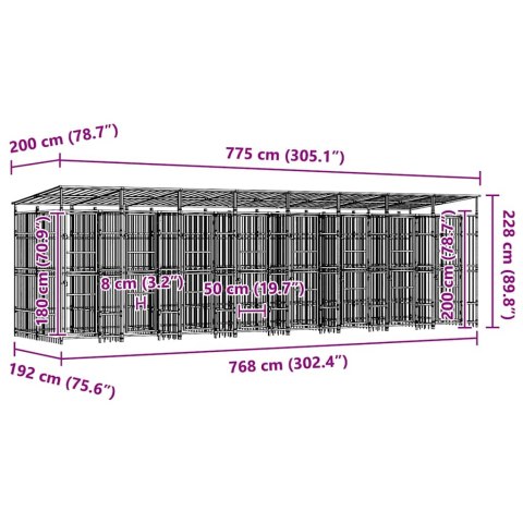 KOJEC DLA PSA ZADASZONY STALOWY 14,75M² ZAMKNIĘCIE