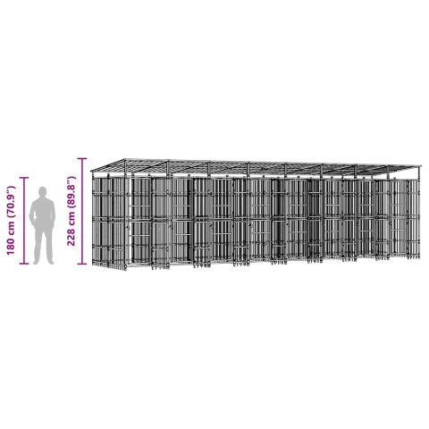 KOJEC DLA PSA ZADASZONY STALOWY 14,75M² ZAMKNIĘCIE