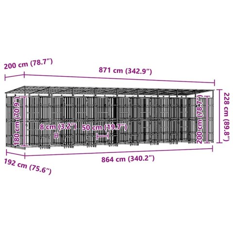 KOJEC DLA PSA ZADASZONY STALOWY 16,59M² ZAMKNIĘCIE
