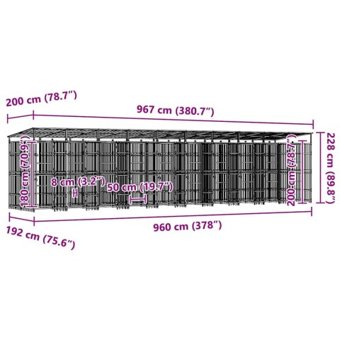 KOJEC DLA PSA ZADASZONY STALOWY 18,43M² ZAMKNIĘCIE