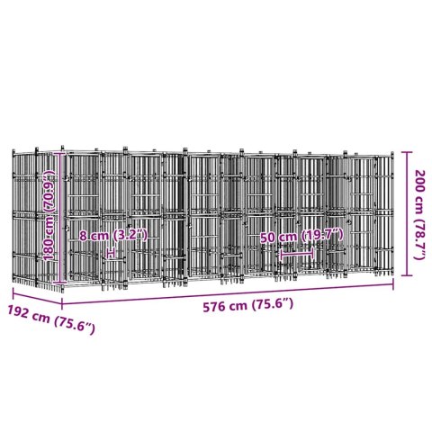 KOJEC ZEWNĘTRZNY DLA PSA STALOWY 11,06M²