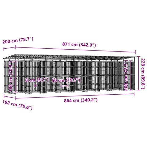 KOJEC ZEWNĘTRZNY DLA PSA STALOWY 16,59M²