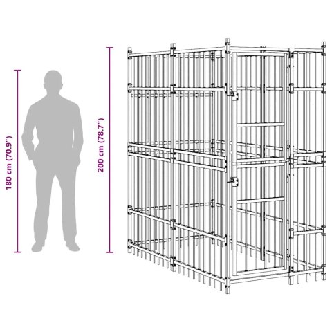 KOJEC ZEWNĘTRZNY DLA PSA STALOWY 184M²