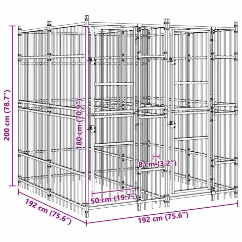 KOJEC ZEWNĘTRZNY DLA PSA STALOWY 369M²