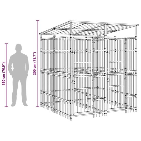 KOJEC ZEWNĘTRZNY DLA PSÓW Z ZADASZENIEM STALOWY 3,69M²
