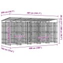 KOJEC ZEWNĘTRZNY DLA PSÓW Z ZADASZENIEM STALOWY 9,22M²