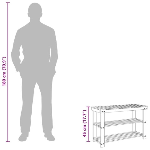 ŁAWKA Z PÓŁKĄ NA BUTY 2-W-1 DREWNO JODŁOWE