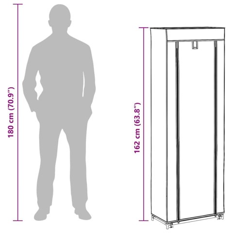 MATERIAŁOWA SZAFKA NA BUTY Z OSŁONĄ 57X29X162CM BRĄZOWA