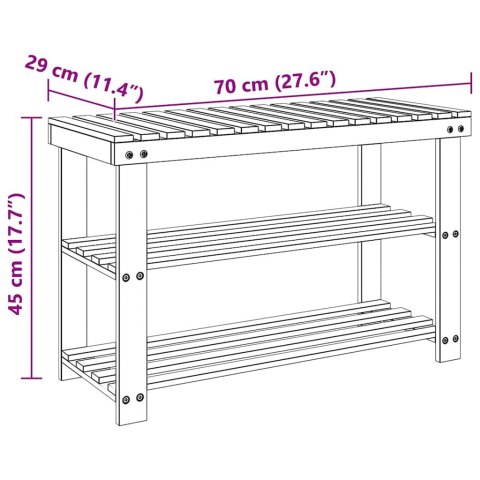PÓŁKI NA BUTY Z ŁAWKĄ 2-W-1 2 SZT. DREWNO