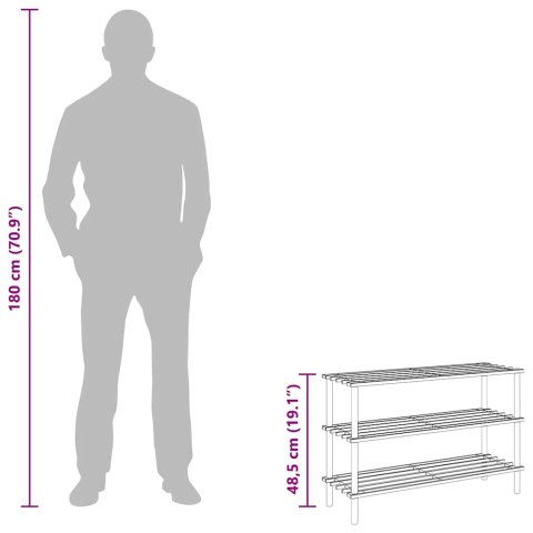 REGAŁ NA BUTY Z 3 PÓŁKAMI LITE DREWNO JODŁOWE