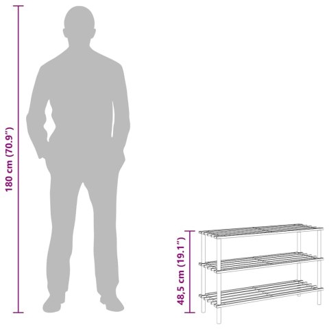 REGAŁY NA BUTY Z 3 PÓŁKAMI 2SZT DREWNO JODŁOWE