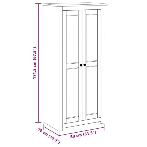 SZAFA SZARA 80X50X171,5CM LITA SOSNA SERIA PANAMA