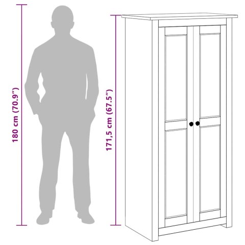 SZAFA SZARA 80X50X171,5CM LITA SOSNA SERIA PANAMA