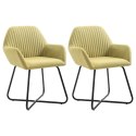 KRZESŁA STOŁOWE 2 SZT. ZIELONE OBITE TKANINĄ